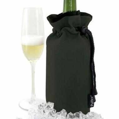 Borsa Raffreddavino Champagne by Pulltex Cooler Bag, Nylon, Nero 18.5x12x4.2